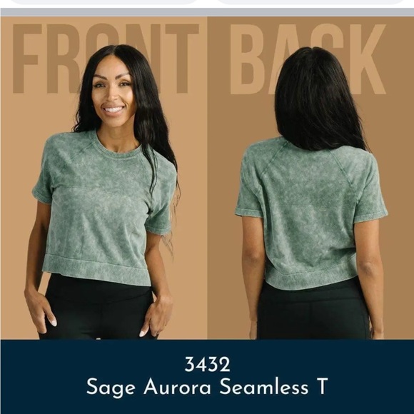 Zyia Sage Green Aurora Seamless T Sz M - Picture 2 of 6